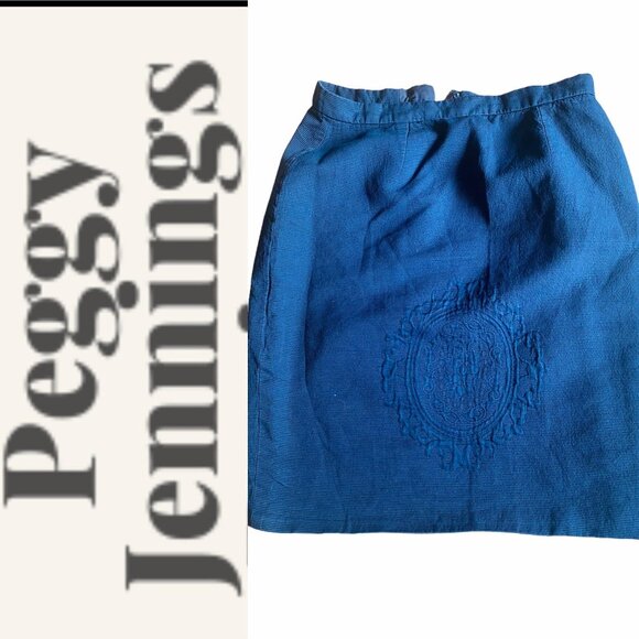 Peggy Jennings Dresses & Skirts - Peggy Jennings Vintage Corduroy Blue Pencil Skirt Sz 10